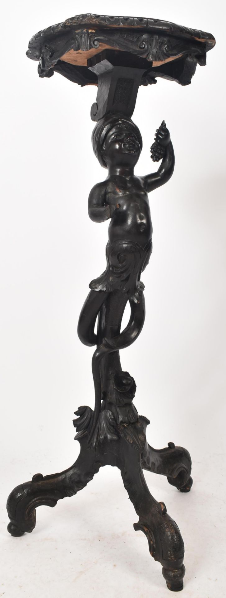 19TH CENTURY ITALIAN EBONISED TORCHERE STAND