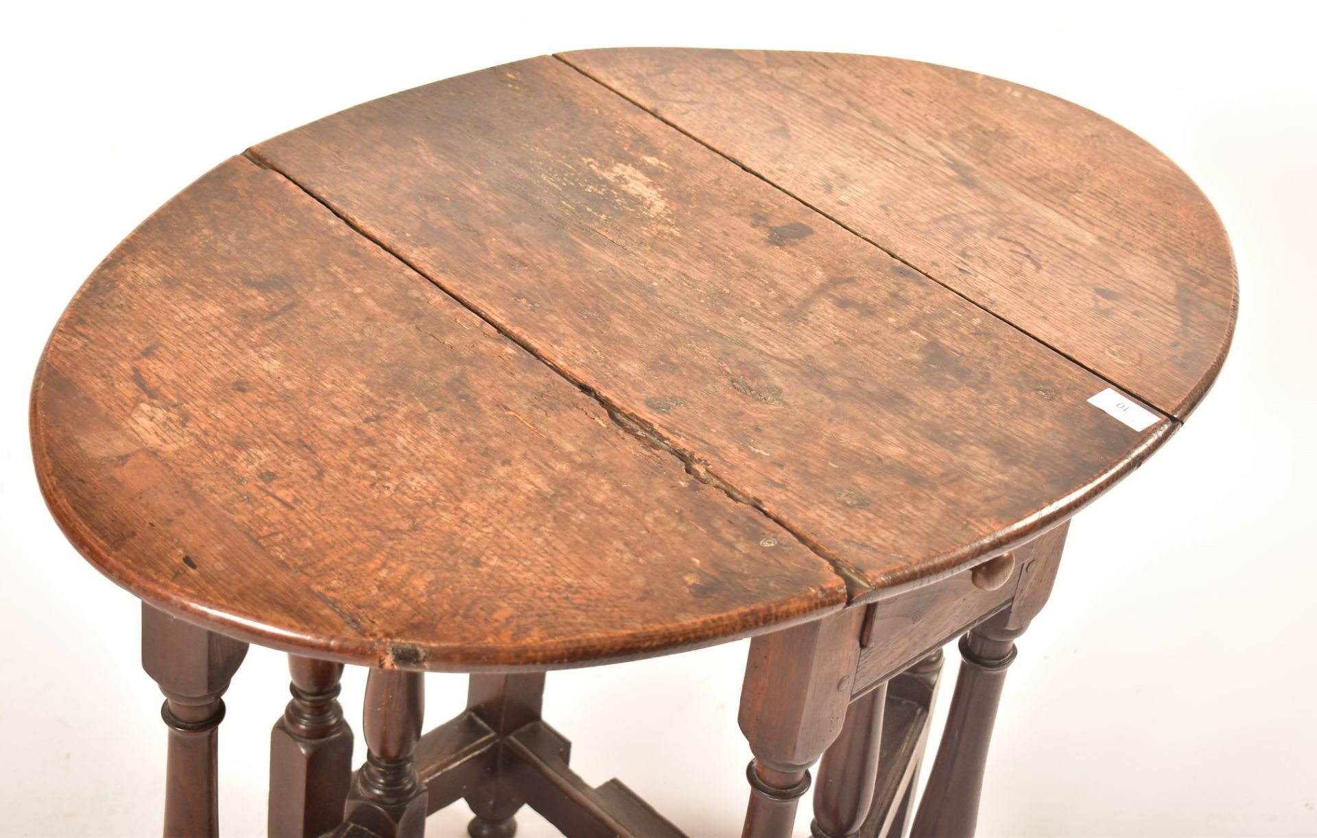 17TH CENTURY GEORGE III COUNTRY OAK SMALL DROP LEAF - Bild 8 aus 8