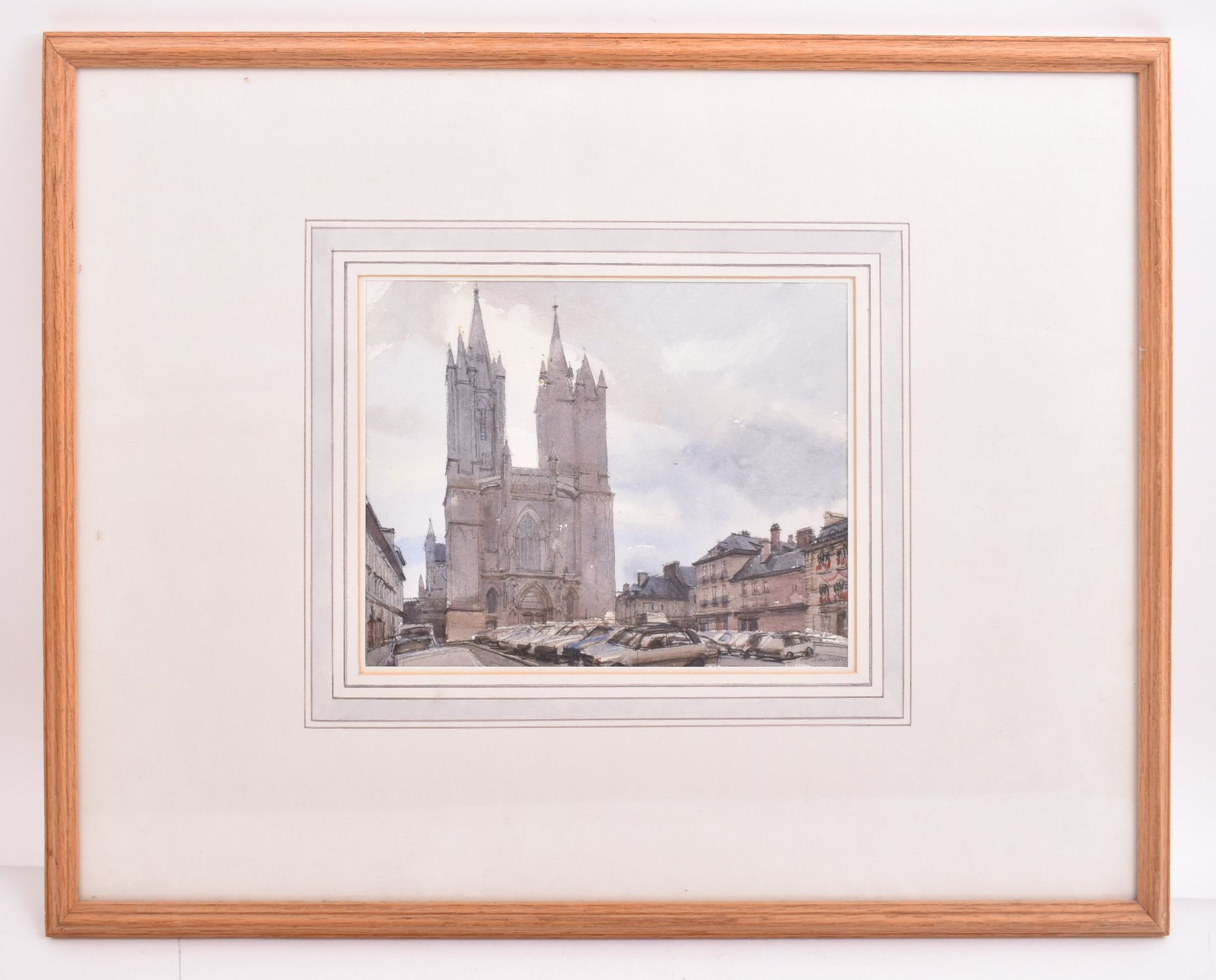 JOHN NEWBERRY - COUTANCES CATHEDRAL - WATERCOLOUR PAINTING - Image 2 of 3