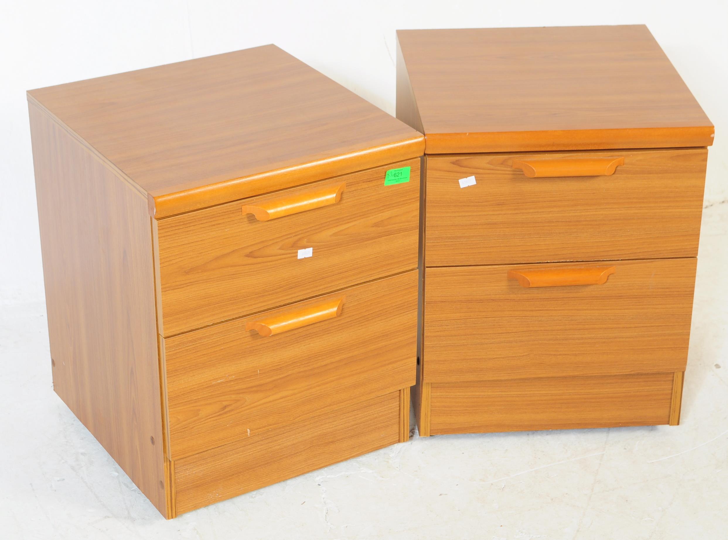 PAIR OF MID CENTURY TEAK BEDSIDE CABINETS - Image 2 of 5
