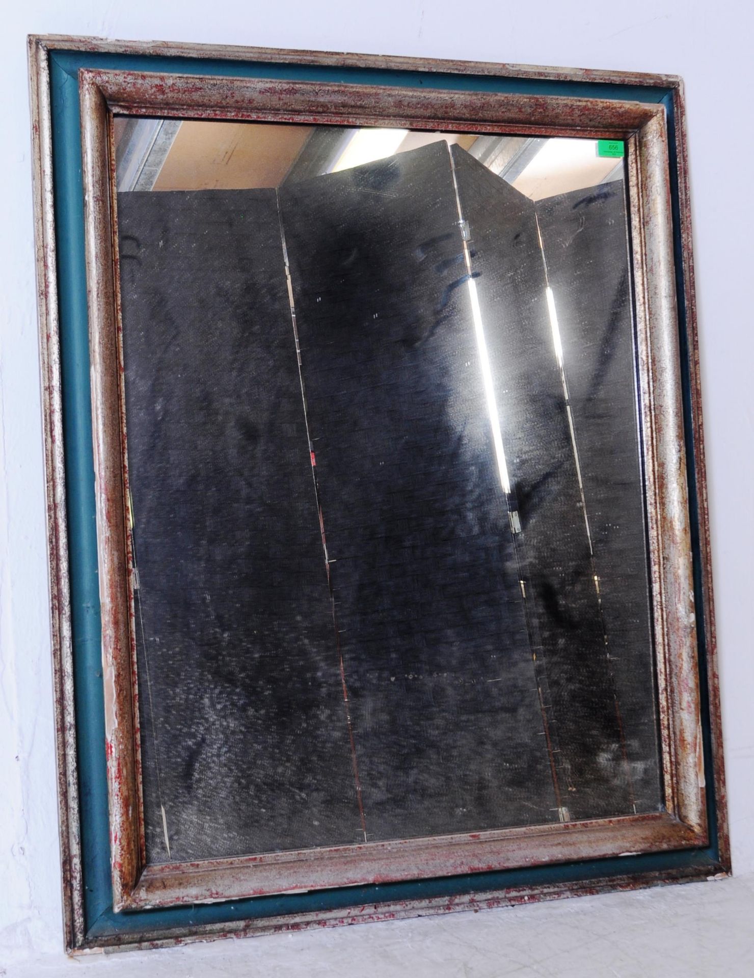 20TH CENTURY SILVER AND GREEN PAINTED MIRROR - Image 5 of 5