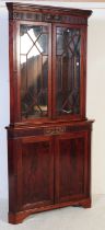 VICTORIAN 19TH CENTURY MAHOGANY DOUBLE CORNER CABINET