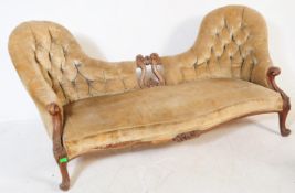 VICTORIAN 19TH CENTURY DOUBLE END CHAISE LOUNGE SOFA