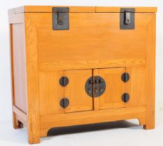 CONTEMPORARY KOREAN - CHINESE OAK ELM MARRIAGE CHEST
