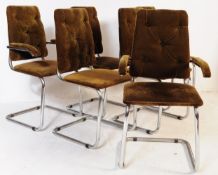 SET OF SIX MID 20TH CENTURY CANTILEVER DINING CHAIRS