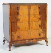 1940S FIGURED WALNUT QUEEN ANNE CHEST OF DRAWERS