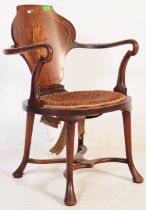 19TH CENTURY GEORGE III WALNUT HALL DESK ARM CHAIR