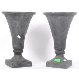 PAIR OF EARLY 20TH CENTURY CAST IRON SPILL VASES