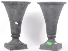 PAIR OF EARLY 20TH CENTURY CAST IRON SPILL VASES