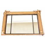 19TH CENTURY MAHOGANY AND GILT WOOD PIER WALL MIRROR