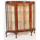 1950S QUEEN ANNE REVIVAL WALNUT CHINA DISPLAY CABINET