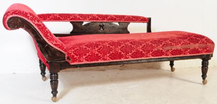 VICTORIAN 19TH CENTURY MAHOGANY CHAISE LONGUE