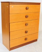 MID 20TH CENTURY TEAK PEDESTAL CHEST OF DRAWERS