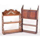 VICTORIAN HANGING BOOKCASE SHELVES AND CUPBOARD