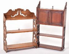 VICTORIAN HANGING BOOKCASE SHELVES AND CUPBOARD