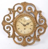 EARLY 20TH CENTURY GILT ART NOUVEAU WALL HANGING CLOCK