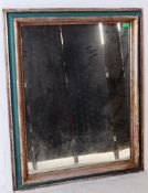 20TH CENTURY SILVER AND GREEN PAINTED MIRROR