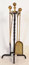 EARLY 20TH CENTURY BRASS FIRESIDE COMPANION SET