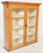 VICTORIAN 19TH CENTURY PINE HANGING BOOKCASE CUPBOARD