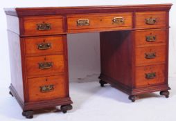 LATE VICTORIAN 19TH CENTURY WALNUT TWIN PEDESTAL DESK