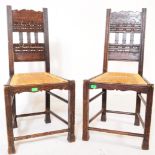 TWO MATCHING EARLY 20TH CENTURY INLAID RATTAN WICKER CHAIRS