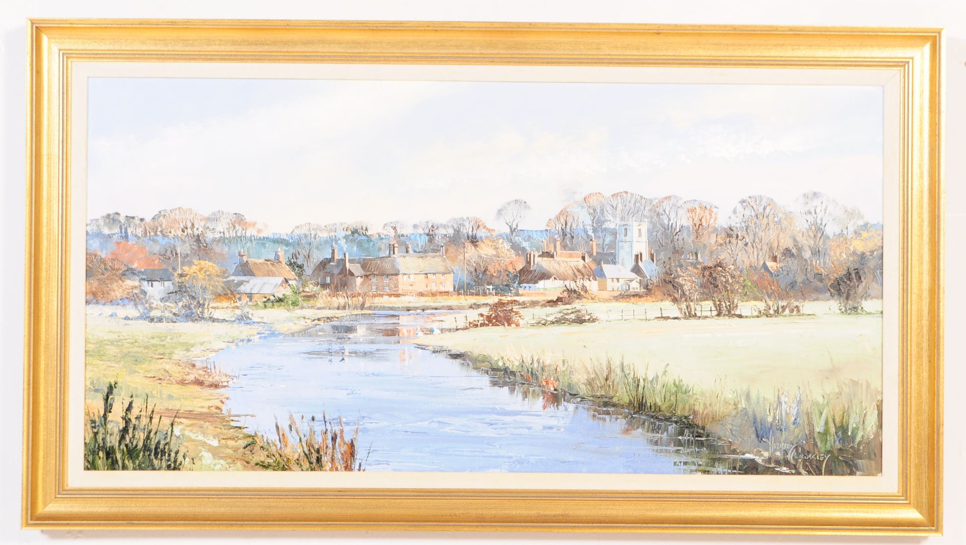 OIL ON CANVAS CANAL RIVER SCENE BY HARLEY CROSSLEY - Image 2 of 6