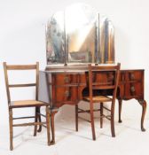 1940 WALNUT QUEEN ANNE REVIVAL DRESSING TABLE
