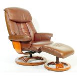 EKORNES STRESSLESS RECLINING ARMCHAIR AND OTTOMAN