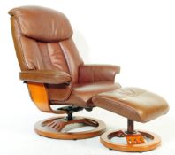 EKORNES STRESSLESS RECLINING ARMCHAIR AND OTTOMAN