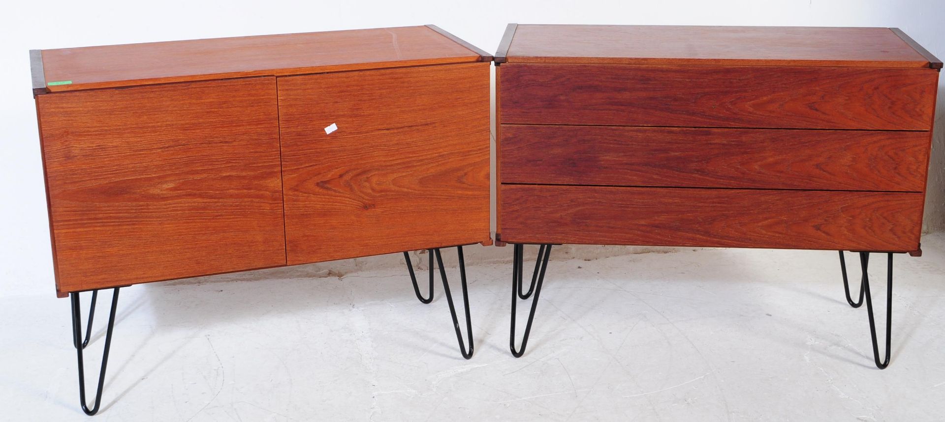 TWO MID CENTURY TEAK CHEST OF DRAWERS / CABINETS