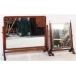 TWO EDWARDIAN 1900S MAHOGANY DRESSING SWING MIRRORS