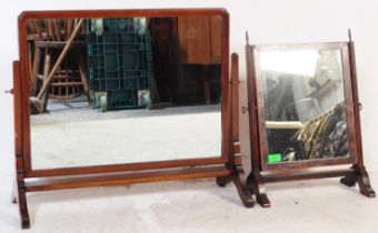 TWO EDWARDIAN 1900S MAHOGANY DRESSING SWING MIRRORS