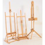 COLLECTION OF THREE CONTEMPORARY WOODEN ARTIST EASELS