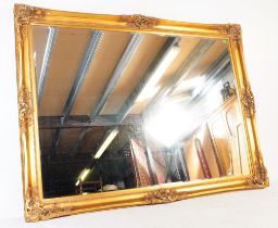 VERY LARGE ADAMS REVIVAL GILT BEVELLED EDGE WALL MIRROR