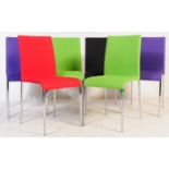 SET OF SIX CONTEMPORARY HARLEQUIN DINING CHAIRS