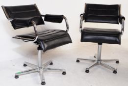 PAIR OF VINTAGE 20TH CENTURY CHROME OFFICE DESK CHAIRS
