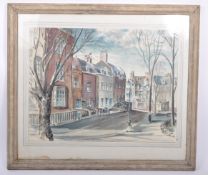 VINTAGE 1970'S POND SQUARE HIGHGATE WATERCOLOUR PETER LOWRY