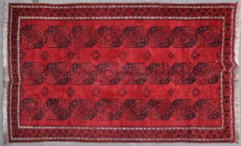 20TH CENTURY AFGHAN ART DECO RED RUG