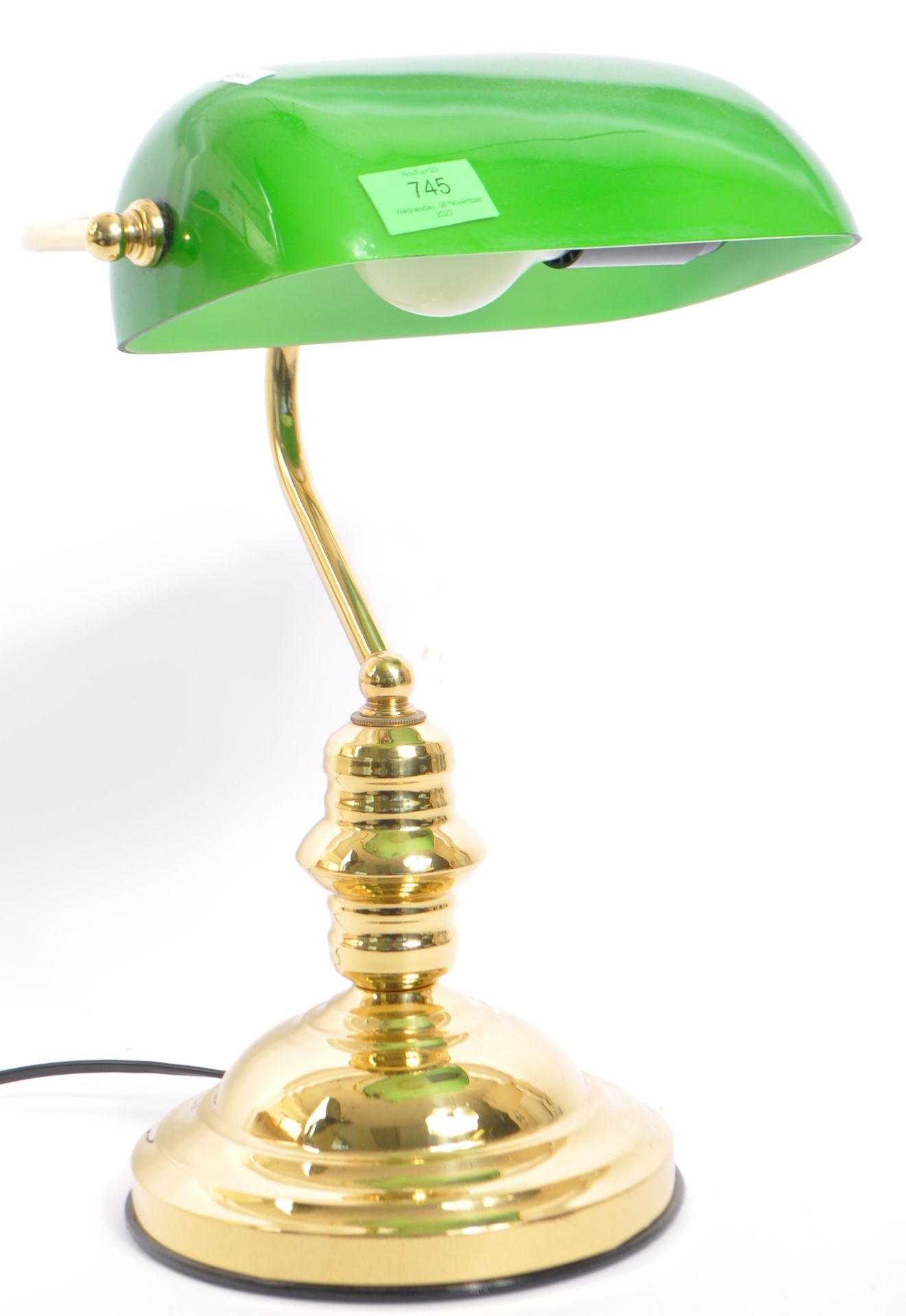 VINTAGE 20TH CENTURY BANKERS OFFICE TABLE LAMP