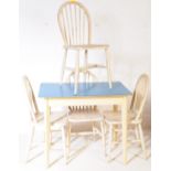 VINTAGE 20TH CENTURY BLUE KITCHEN TABLE WITH ERCOL CHAIRS