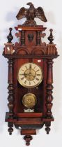 EARLY 20TH CENTURY MAHOGANY VIENNA REGULATOR WALL CLOCK