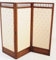 20TH CENTURY MAHOGANY UPHOLSTERED DISCRETION SCREEN