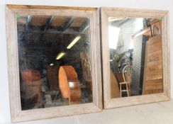 LARGE PAIR OF 20TH CENTURY OAK FRAMED MIRRORS