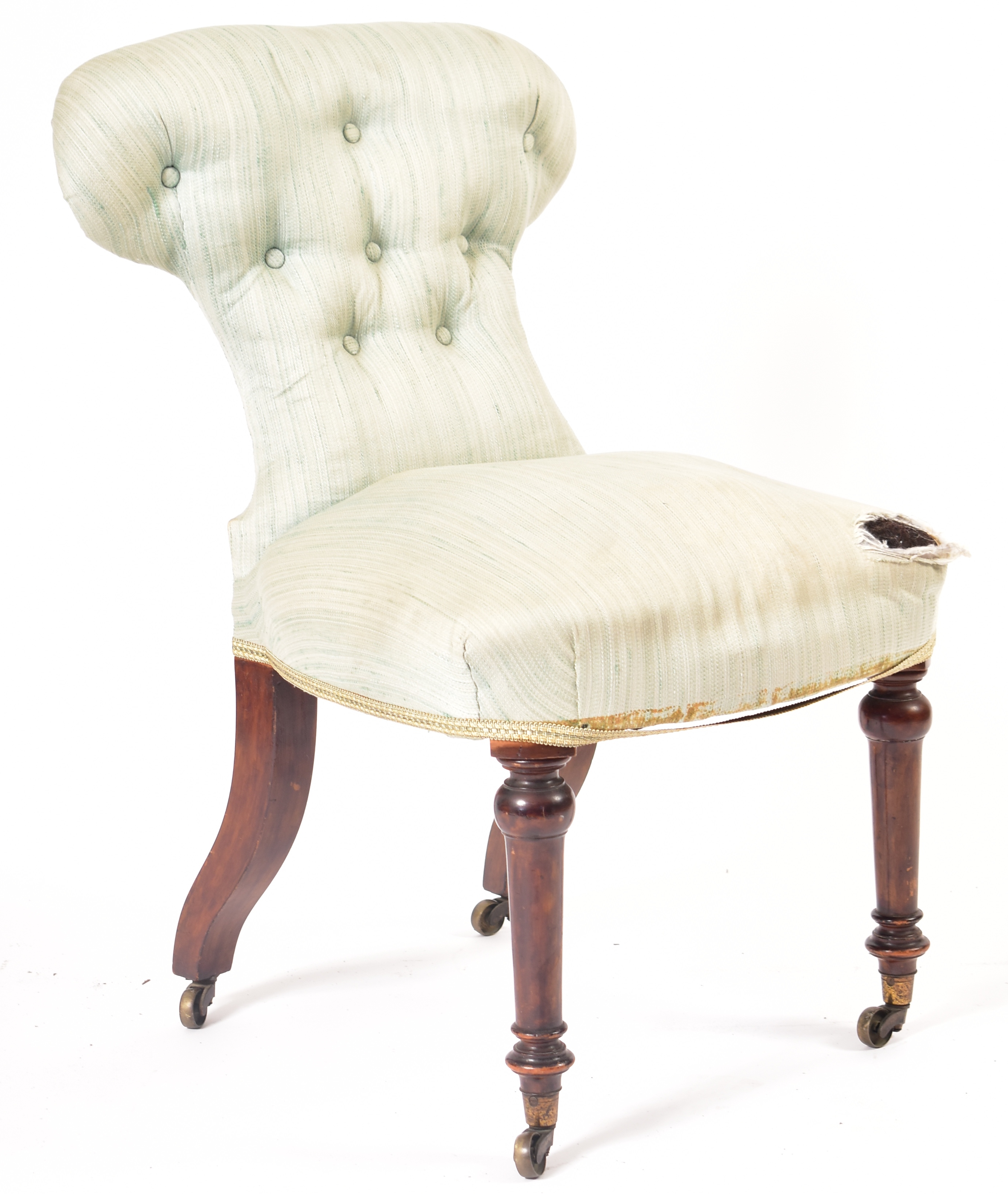 19TH CENTURY GEORGE III MAHOGANY LADIES ARMCHAIR