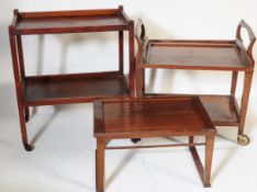 1930'S MAHOGANY ART DEO COCKTAIL TROLLEY T/W ANOTHER