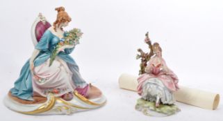 TWO ITALIAN PORCELAIN CAPODIMONTE PORCELAIN FIGURES