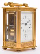 19TH CENTURY LARGE FRENCH BRASS CARRIAGE CLOCK