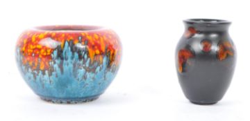 TWO PICES OF POOLE POTTERY - SEA FIRE & BLACK STAR VASES