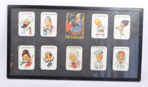 MID CENTURY GAME OF OLD MAIDS PLAYING CARD SET FRAMED