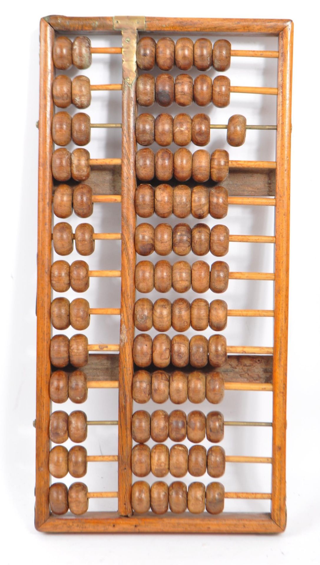 EARLY 20TH CENTURY CHINESE WOODEN & BRASS ABACUS